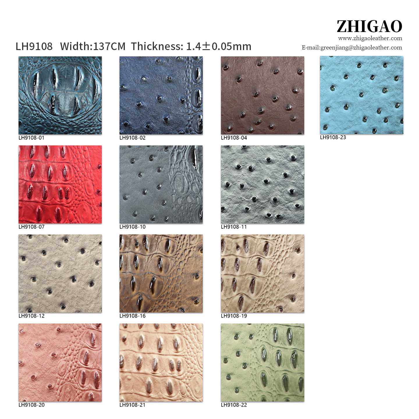 Premium Faux Ostrich Leather Material