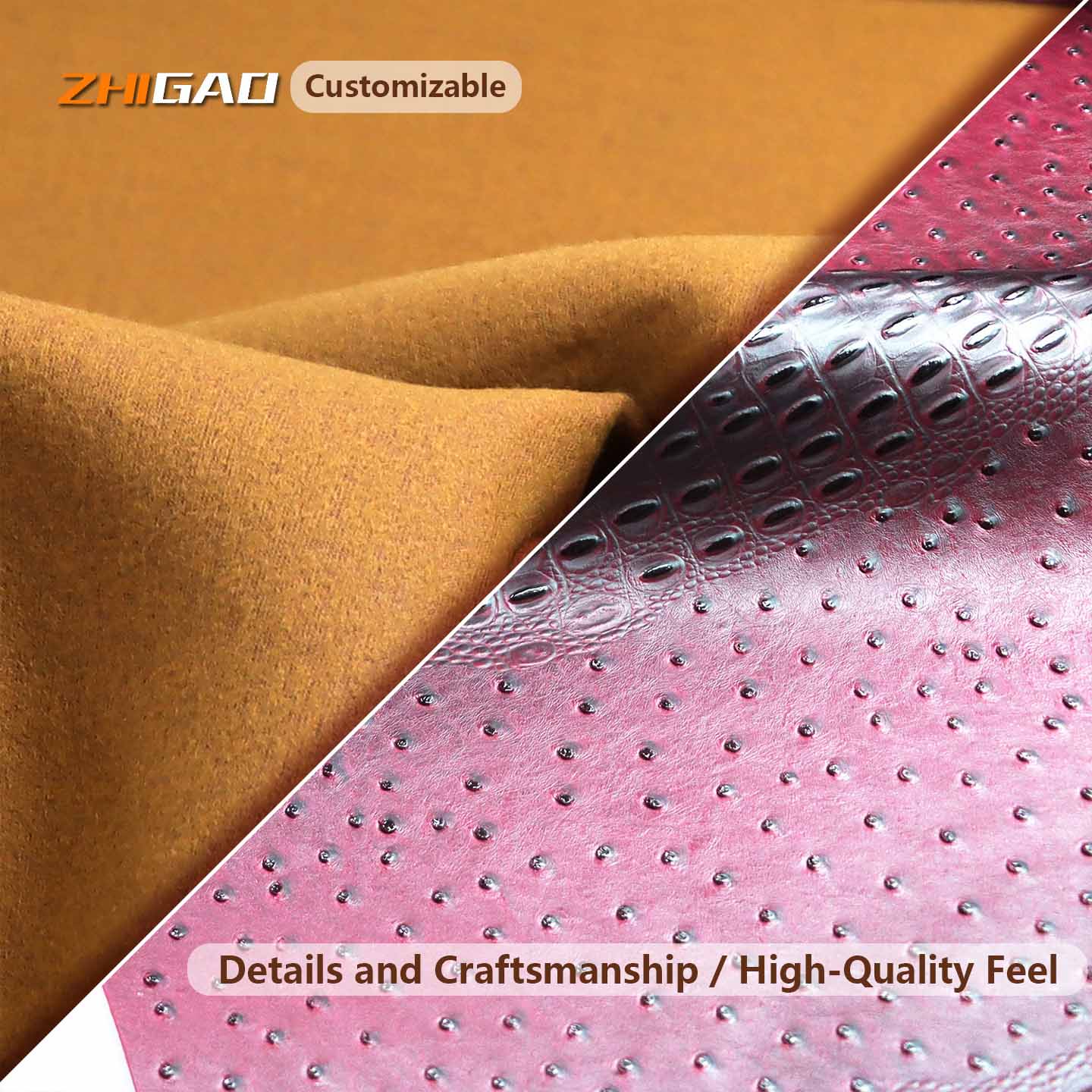 Premium Faux Ostrich Leather Material