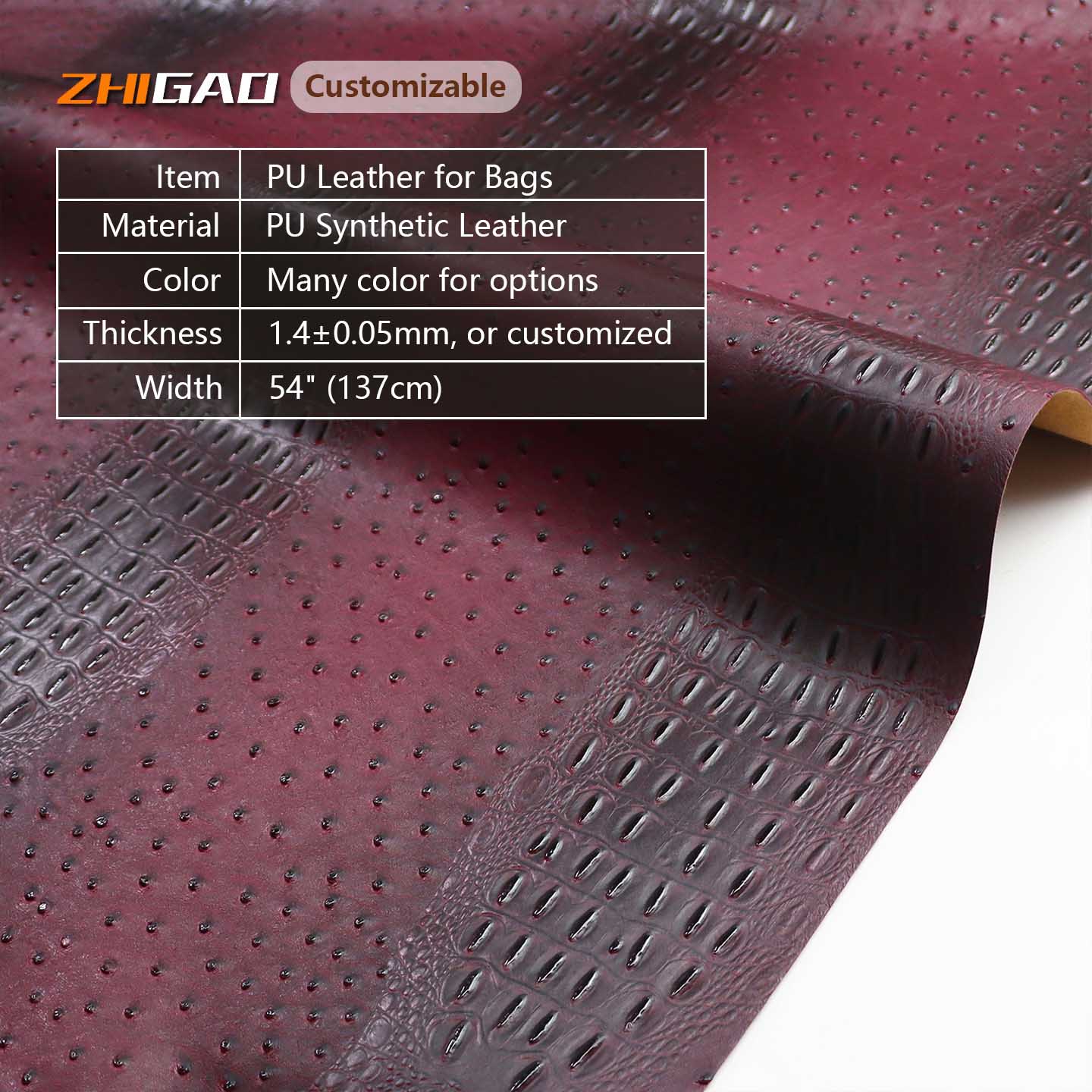 Premium Faux Ostrich Leather Material